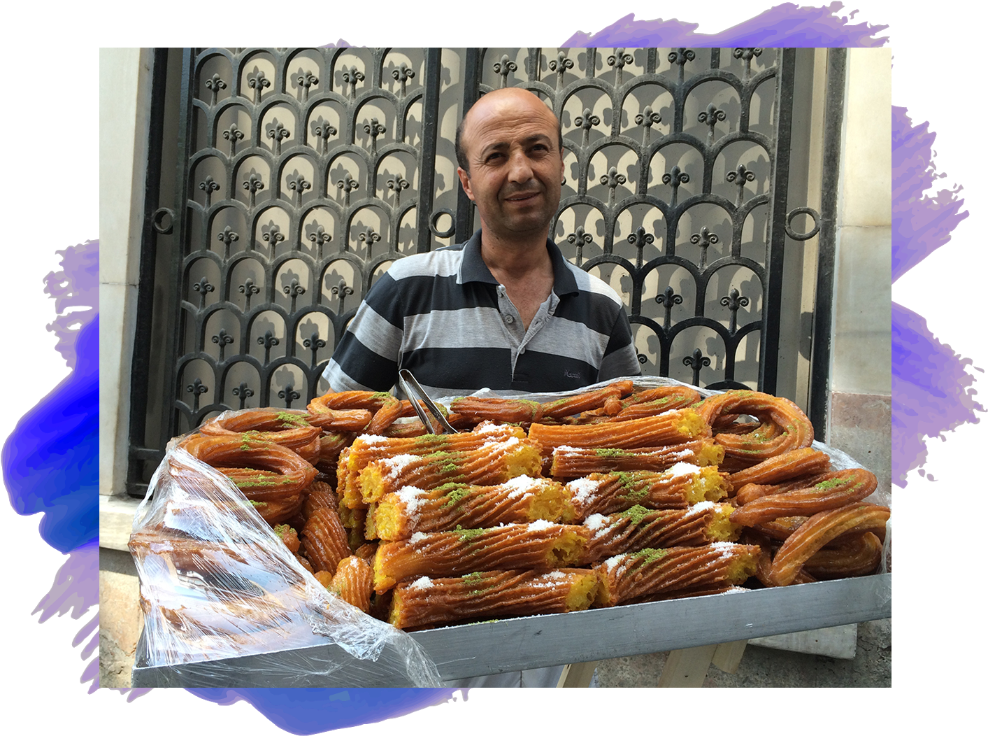A vendor selling Simit in Istanbul