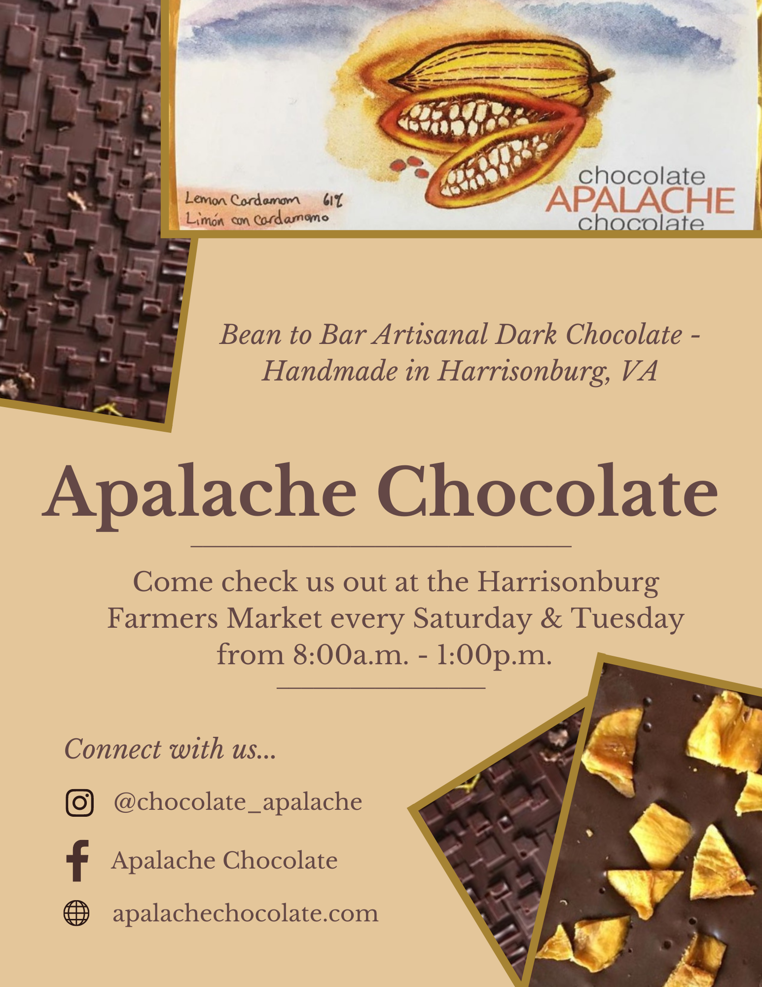 A poster advertismenting an Apalache Chocolate product.
